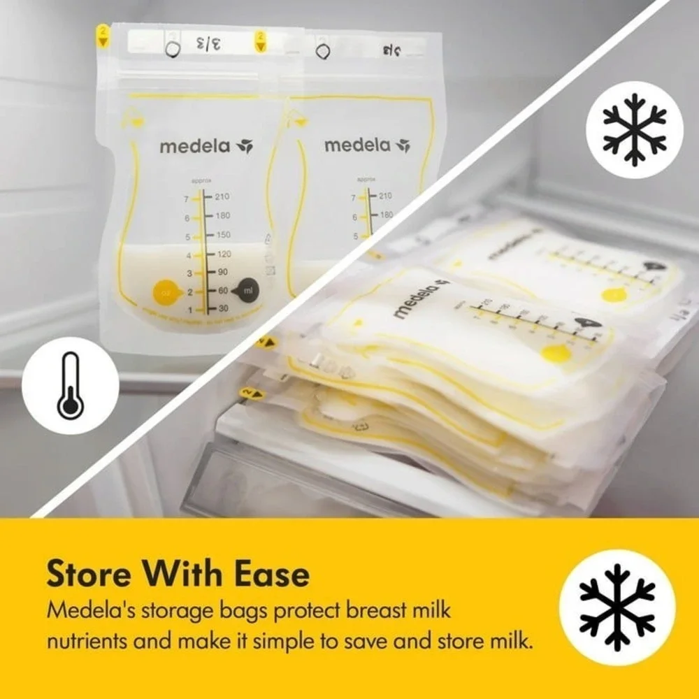 Medela Easy Pour Breastmilk Storage Bags 100 Count 7oz/210ml Disposable
